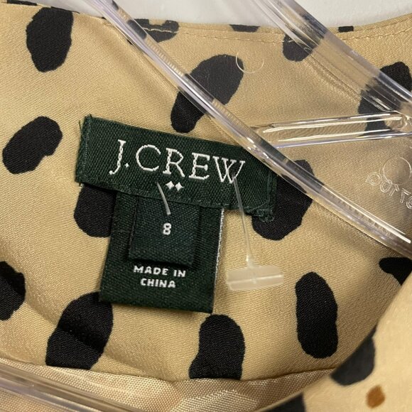 J.Crew Womens Cheetah Print Shift Dress 3/4 Sleeve Pockets Tan/Black Size 8 - Picture 8 of 9